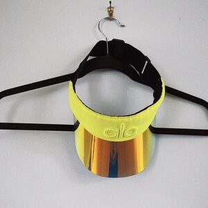 ALO Yoga Neon Yellow Reflective Visor